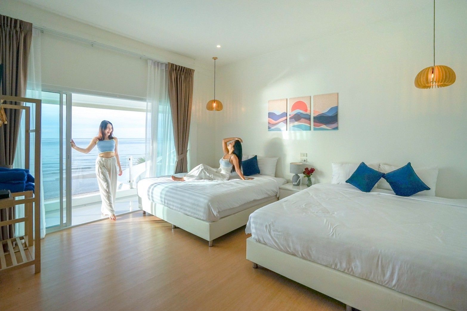 Master bedroom with sea view at Bubble Sea VII Pool Villa