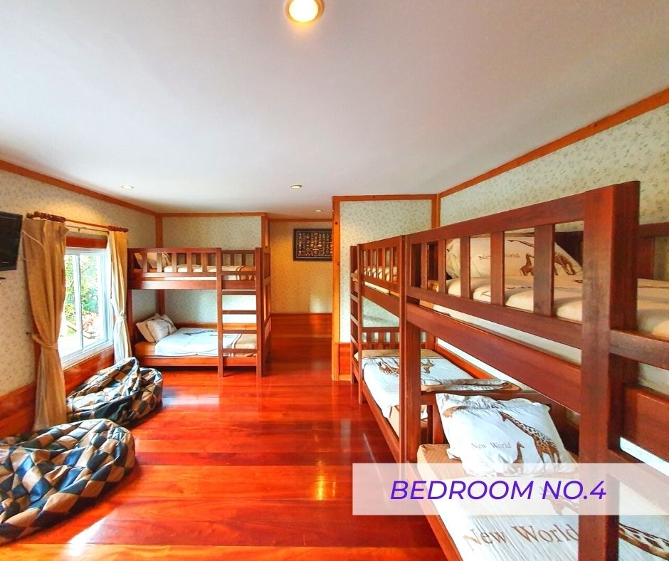 Bunk bed room (Bedroom 4) for families at Cabin Pool Villa Khao Yai.