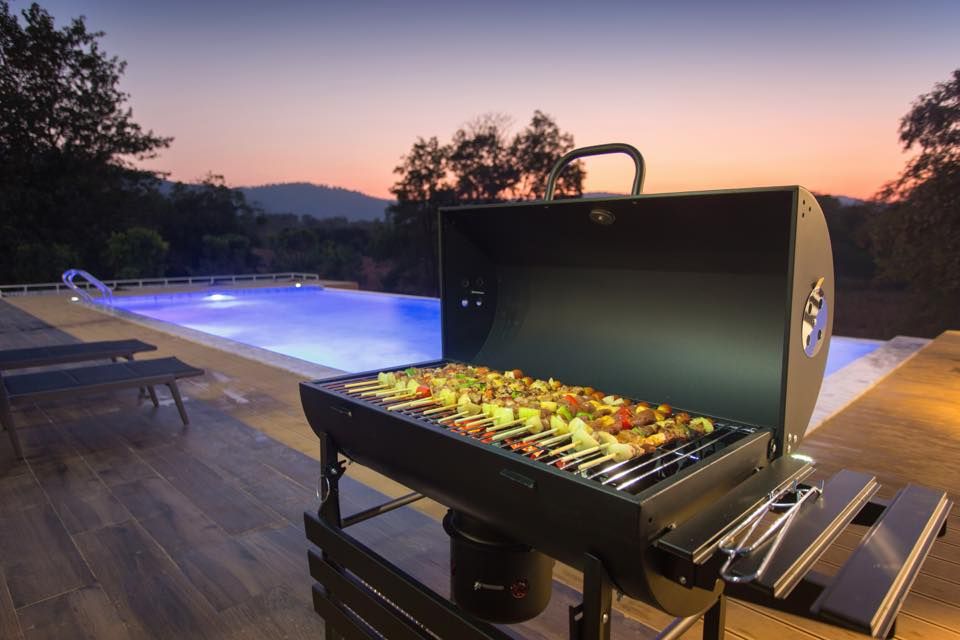 Poolside BBQ grill at The Valley Khaoyai V Villa, Thailand. Enjoy outdoor cooking with a view.